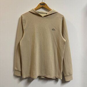 Y2K Quicksilver Skate Surf Lightweight Pullover Hoodie Light Brown Beige Small